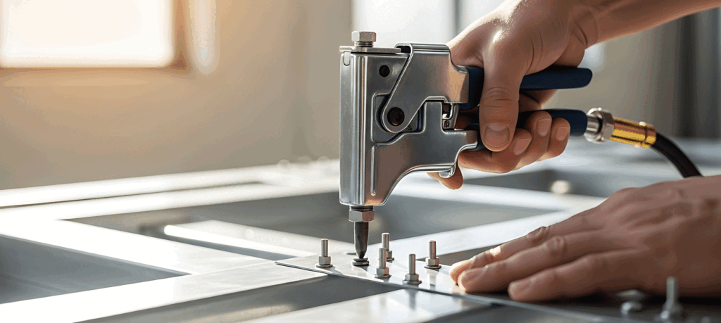 AI Generated Rivet Gun in Use